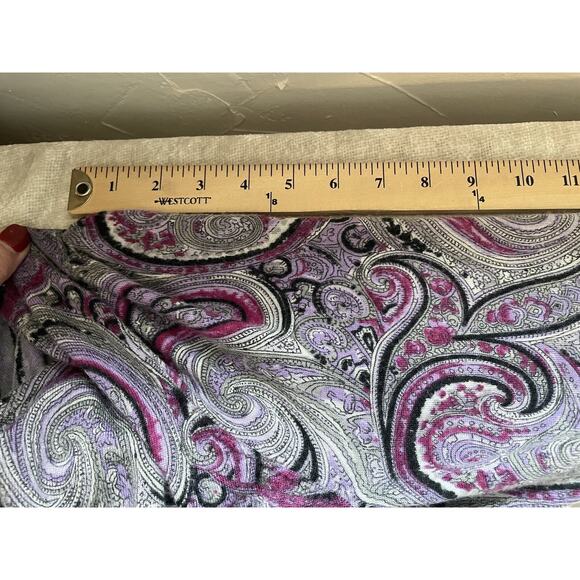 Talbots Sweater Petite 2X Purple Gray Paisley Pure Merino Wool Knit Pullover Top - Picture 6 of 13
